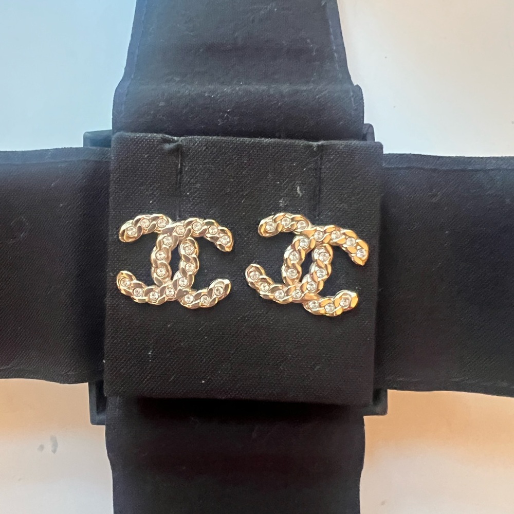 CHANEL Gold and Silver CC Earrings